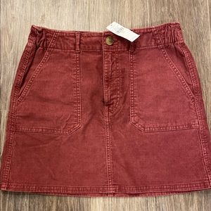 American Eagle Burgundy Corduroy Mini Skirt